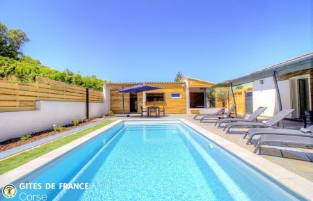 Gîte à Antisanti, côte orientale, Haute-Corse, labellisé Gîtes de France : la piscine Gite n °63843 Antisanti - Corse - Gîte à Antisanti, côte orientale, Haute-Corse, labellisé Gîtes de France : la piscine