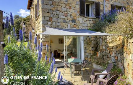 Gîte à Cargèse, la côte ouest, en Corse du Sud, labellisé Gîte de France : le gite et la terrasse Gite n °17643 Cargèse - Corse - Gîte à Cargèse, la côte ouest, en Corse du Sud, labellisé Gîte de France : le gite et la terrasse