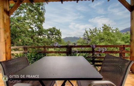 Gite n &deg;60202 Venaco - Corse - G&icirc;te &agrave; Venaco, Centre Corse, Haute Corse, labellis&eacute; G&icirc;tes de France : la terrasse