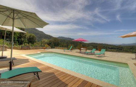 Gite n &deg;23242 Sart&egrave;ne - Corse - Gite &agrave; Sart&egrave;ne, Le Grand Valinco, Corse du Sud, labellis&eacute; Gites de France : la piscine commune