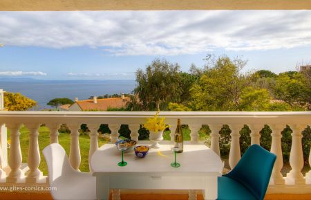 Gîte à Luri, Grand Bastia, Haute-Corse, labellisé Gîtes de France : la vue mer depuis le balcon Gite n °63183 Luri - Corse - Gîte à Luri, Grand Bastia, Haute-Corse, labellisé Gîtes de France : la vue mer depuis le balcon