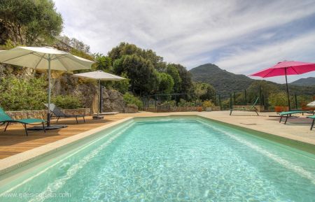 Gite n &deg;23241 Sart&egrave;ne - Corse - Gite &agrave; Sart&egrave;ne, Le Grand Valinco, Corse du Sud, labellis&eacute; Gites de France : la piscine commune