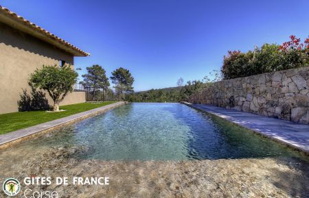 Gite n &deg;27311 Zonza - Corse - G&icirc;te &agrave; Sainte Lucie de Porto Vecchio, le Sud Corse, en Corse du sud, labellis&eacute; G&icirc;tes de France : la piscine commune
