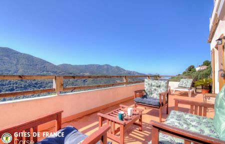 Gite n &deg;27091 Balogna - Corse - G&icirc;te &agrave; Balogna, la c&ocirc;te ouest, Corse-du-Sud, labellis&eacute; G&icirc;tes de France : la terrasse